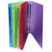 Classeur 4 anneaux 15 mm polypropylène Crystal colours - A4 Coloris Aléatoire