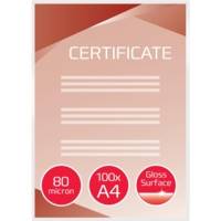 Lot de 100 pochettes de plastification A4 brillant 2x80 microns
