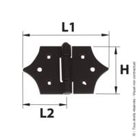 Charnière décorative noir - 126x74mm - Gedimat - AFBAT