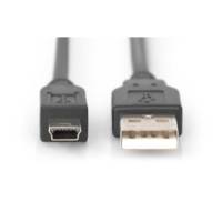 Câble connection USB 2.0 Type A mini B (5pin) M/M. 3 m - DIGITUS