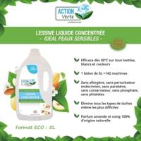 Bidon 5 l lessive liquide concentrée 142 lavages Ecocert amande et coing