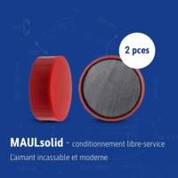 Lot de 2 Aimants Solid Ø 38 mm 2,5 kg puissance Rouge