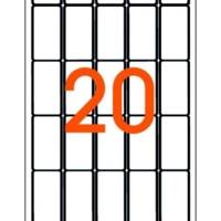 Etui de 16 feuilles A5 de 320 étiquettes multi-usage Permanentes 25x48,5 mm Blanc