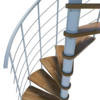 Escalier hélicoïdal VENEZIA SMART acier blanc marches chêne - Gedimat - MINKA
