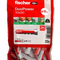 Cheville tous matériaux DUOPOWER 10 x 50 sans vis - sachet de 20 pièces - Gedimat - FISCHER