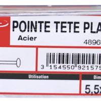 Pointe tête plate acier 5,5 x 125 mm - Gedimat - NORAIL