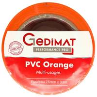 Adhésif PVC orange - 50 mm 33m - Gedimat - GEDIMAT PERFORMANCE PRO