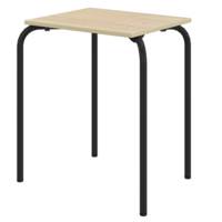 Table CARY plateau ép.19 mm mélaminé chant ABS piètement époxy - 60x50 cm - T6 - Blanc craie/noir RAL 9005 - Mobidecor