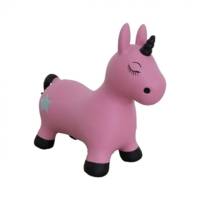 Animal rebondissante Licorne rose vif avec pompe