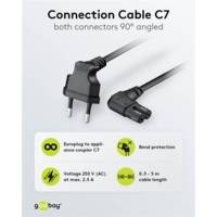 Cordon Electrique Coudé CEE 7/16 / IEC 60320 C7, 3 m, noir