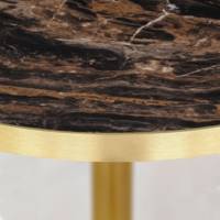 Table pied Doré Ø70cm berbe capuccino chants laiton - intérieur - RestooTab