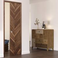 Porte coulissante pleine SUMBA plaqué bois noyer - 204 x 73 cm - Gedimat - SOGAL