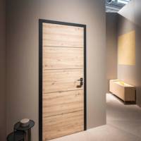 Bloc-porte tubulaire LINEO décor chêne Artis structuré hui.70 à 80 mm noir mat - 204 x 73 cm - Gedimat