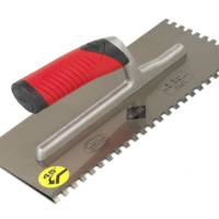 Peigne à colle lame acier manche ouvert long.28cm denture inclinée à 45° 12x12mm - Gedimat