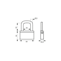 Cadenas NAUTIC 68 55mm anse laiton 3 clés - Gedimat - THIRARD