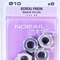 Ecrou frein matière inox A2 Ø10 mm - Gedimat - NORAIL