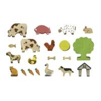 Les Animaux de la Ferme - 20 pièces en bois - JEUJURA
