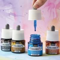Flacon 45ml Peinture Encre Aquarelle COLOREX Tabac