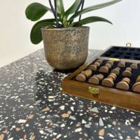 Plateau de table Ø70cm Terrazzo Black - RestooTab