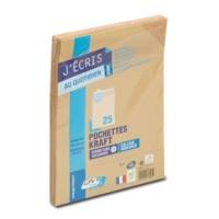 Paquet de 25 pochettes kraft brun B5 176x250 85 g bande de protection - GPV