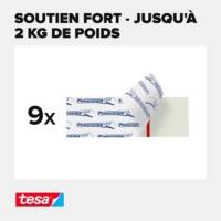 Pack 9 Languettes Recharges Powerstrips Adhésive 2 Kg pour carrelage et métal