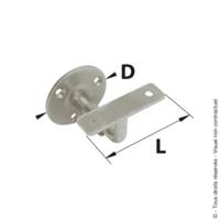Support de rampe coudé réglable à visser zingué blanc Ø60 mm - 70 mm - Gedimat