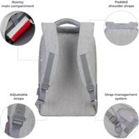 Sac à Dos pour PC portable Anti-Vol Gris/Mocha 15.6