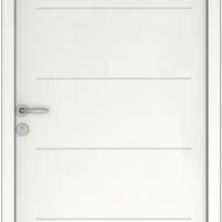 Porte d'entrée acier CITADINE blanc dormant 60 mm - 215 x 90 cm - Gedimat - WIBAIE