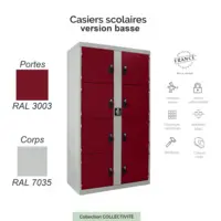 Bloc 8 Casiers Scolaires Visitables – Version Basse