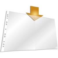 Sachet de 10 Pochettes perforées A3 oblong PP Transparent Plié A4 - DURABLE