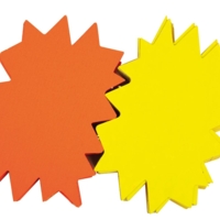 Paquet de 10 cartons affichage magasin Etoile 48x64 cm Fluo