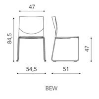 Chaise BEW assise plastique dossier filet
