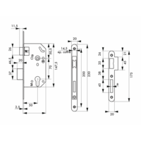 Serrure monomax NF pour cylindre 2 tours têtière noire axe 50mm - Gedimat - THIRARD