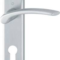 Ensemble de poignées sur plaque IBIZA alu aspect chrome satiné clé L 195mm - Gedimat - HOPPE