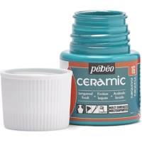Flacon 45 ml peinture CERAMIC faïence et multi support TURQUOISE - PÉBÉO