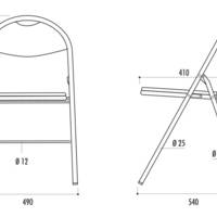 Chaise pliante FLORENCE tissu bondai – ArtProg