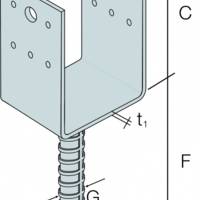 Pied de poteau type U à sceller - Gedimat