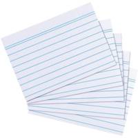 Paquet de 100 fiches bristol, format A7, ligné, blanc