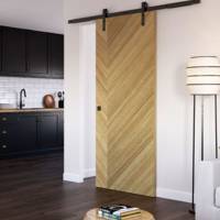 Porte coulissante pleine SUMBA plaqué bois chêne - 204 x 73 cm - Gedimat