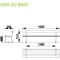Banc d'extérieur enfant 3 places RECREATION