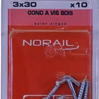 Gond à vis acier zingué Ø3 mm - Gedimat - NORAIL