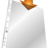 Lot de 100 Pochettes perforées PREMIUM 0,08 mm Grainée Transparent