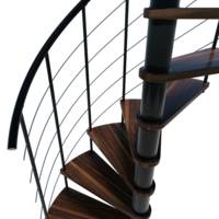 Escalier hélicoïdal VENEZIA SMART acier noir marches hêtre teinté noyer - Gedimat - MINKA