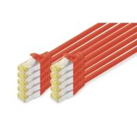 Pack de 10 Câble de brassage CAT 6A S/FTP 3m Rouge