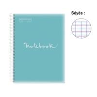 Cahier A4 Carnet Emotions 80 Feuilles 90 g/m² Séyès Spirale Perforation 4 trous, Bleu ciel