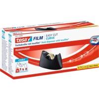 Dévidoir tesafilm Easy Cut Curve Noir avec Rouleau Transparent 10mx19mm