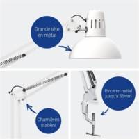 Lampe de bureau MAULstudy, avec pince, blanc