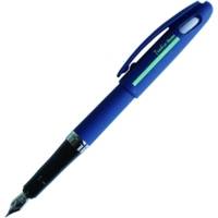 Stylo plume Tradio, corps sport chic Bleu foncé/bande menthe, encre Bleue