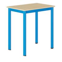 Table CARÉLIE mobile plateau ép.21 mm stratifié chant ABS piètement époxy - 70x50 cm - T6 - Hêtre miel/gris alu RAL 9006 - Mobidecor