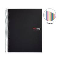 Cahier A4 Notebook The Original Polypro Opaque Ligné 7mm 4 Perf 200 F 70g Noir